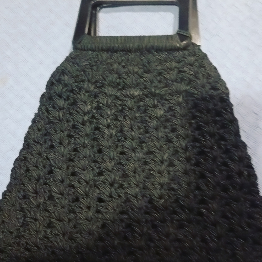 Carrie Forbes crochet bag with wooden handles